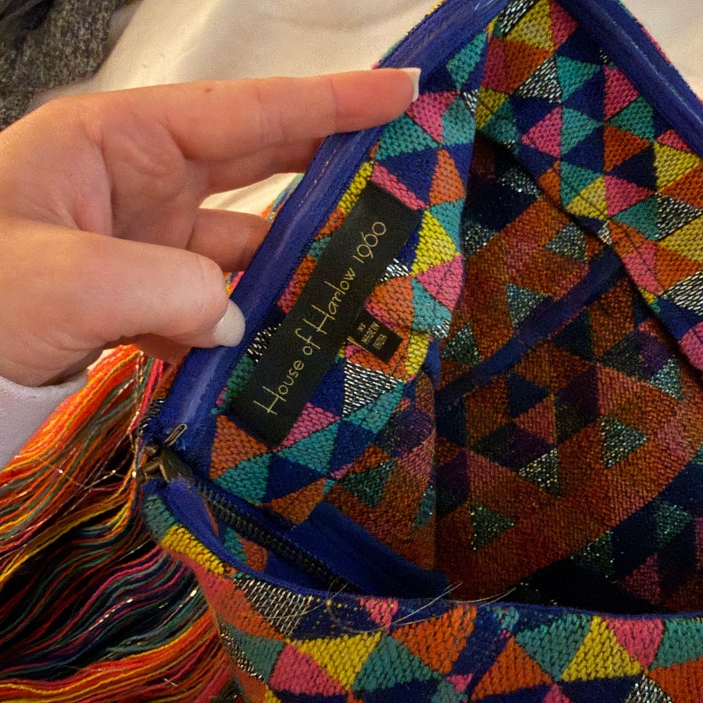 House of Harlow Colorful Fringe Shirt XS - Picture 2 of 4